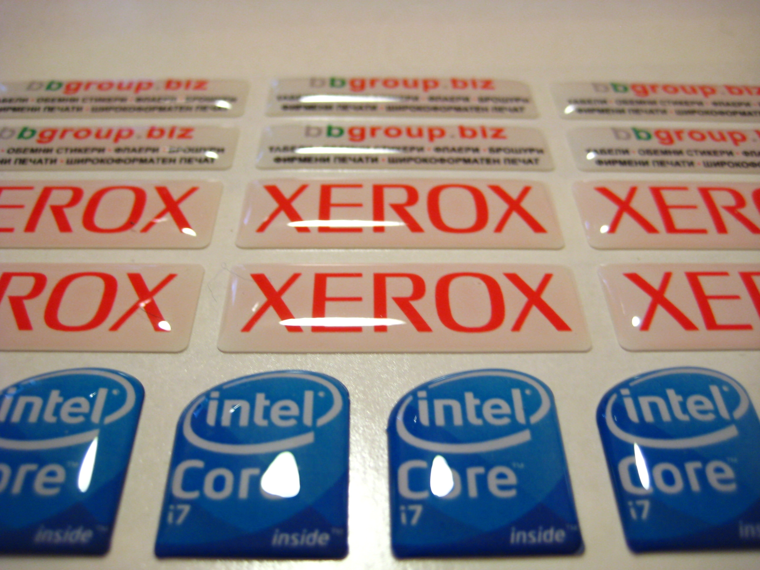 Обемни стикери — BBGroup Xerox Intel Core i7
